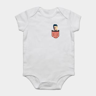 John F Kennedy Chest Pocket Baby Bodysuit